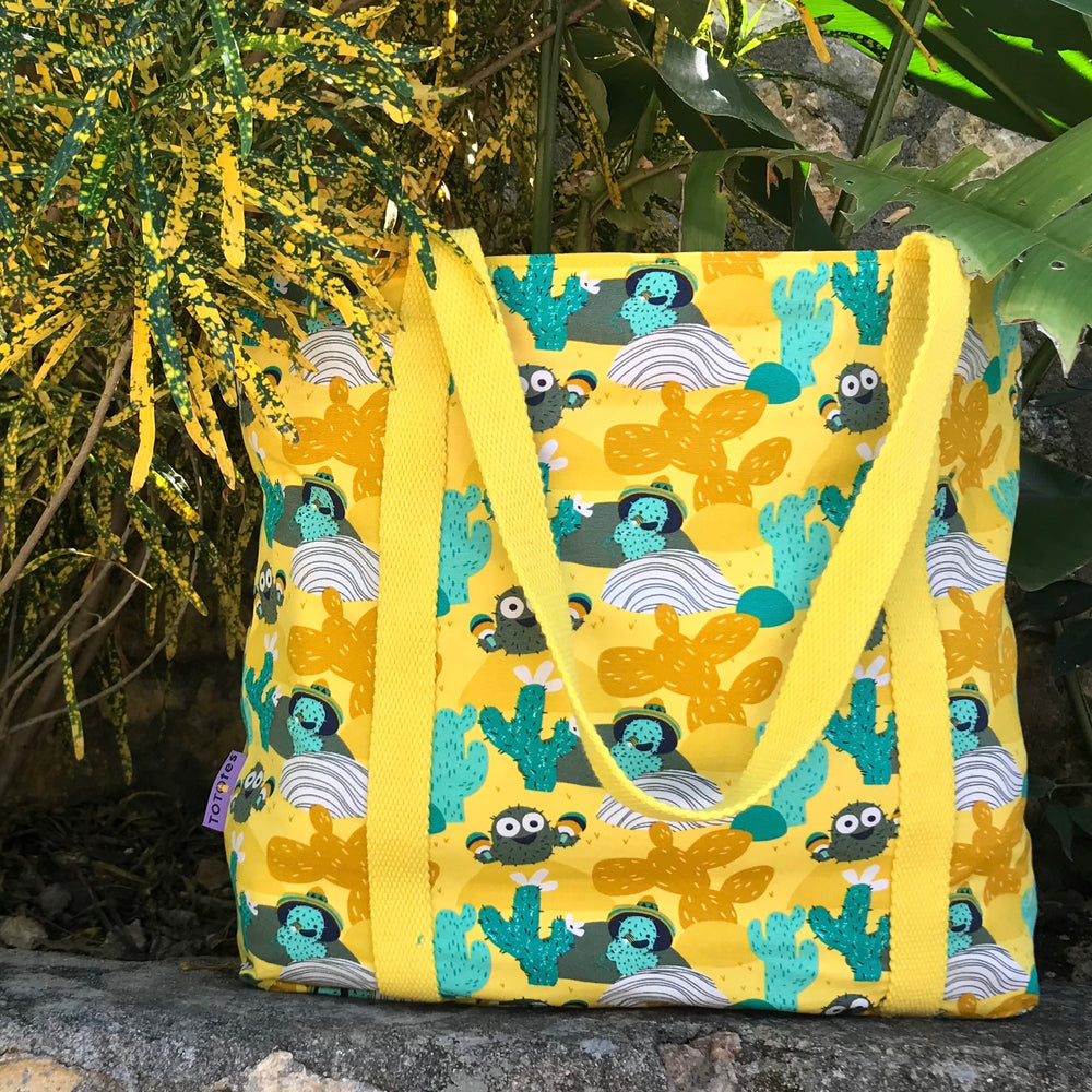 bright yellow tote bag