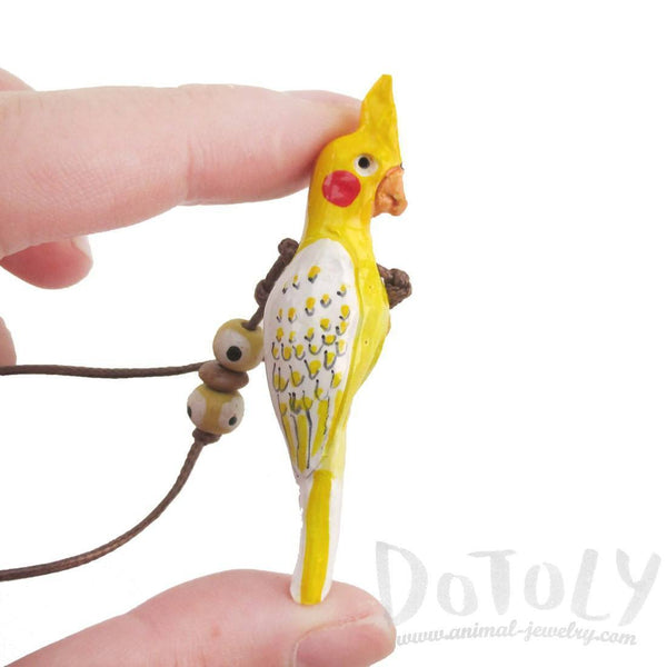 Handmade Cockatiel Bird Shaped Hand Painted Whistle Pendant Necklace ...