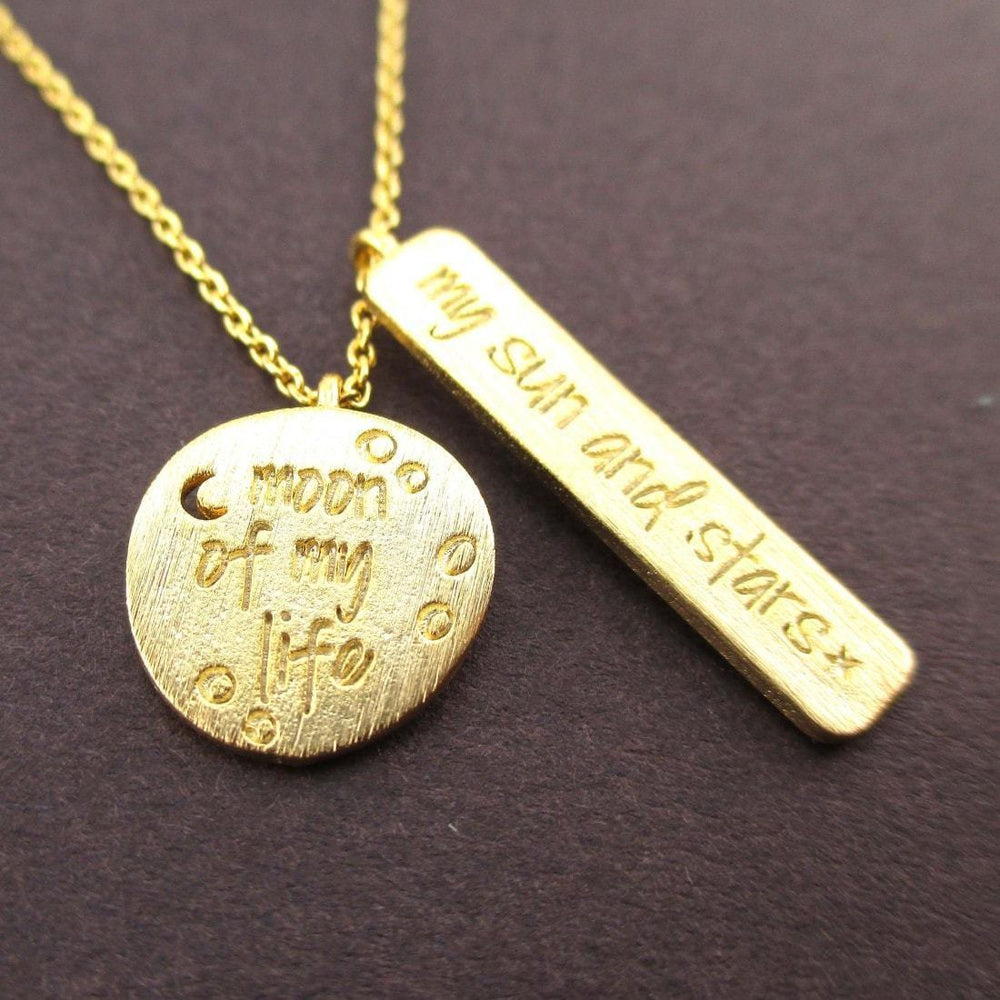 Moon Of My Life My Sun Stars Game Of Thrones Quote Necklace In Gold Dotoly