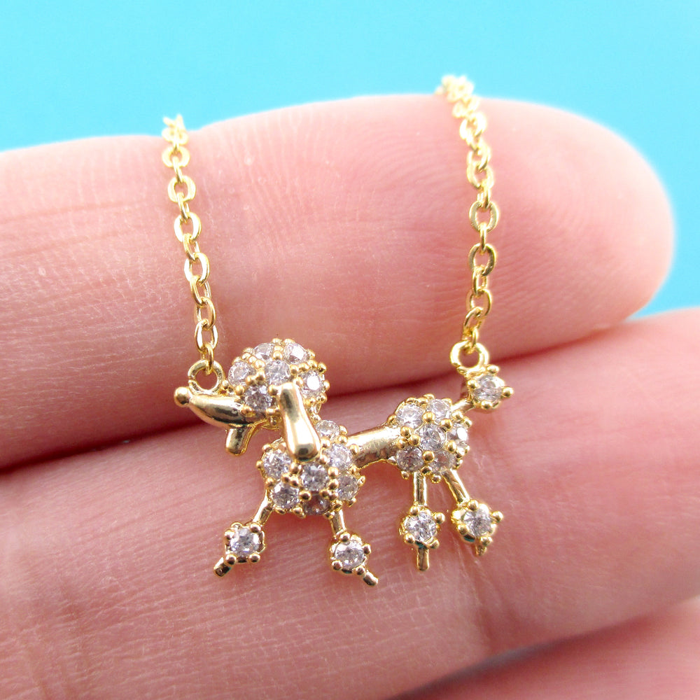 gold poodle necklace