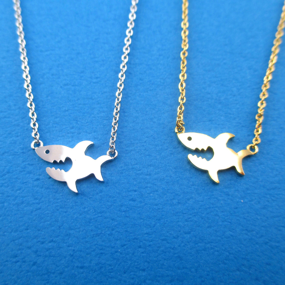 Smiling Shark Silhouette Pendant Sea Creatures Necklace – DOTOLY