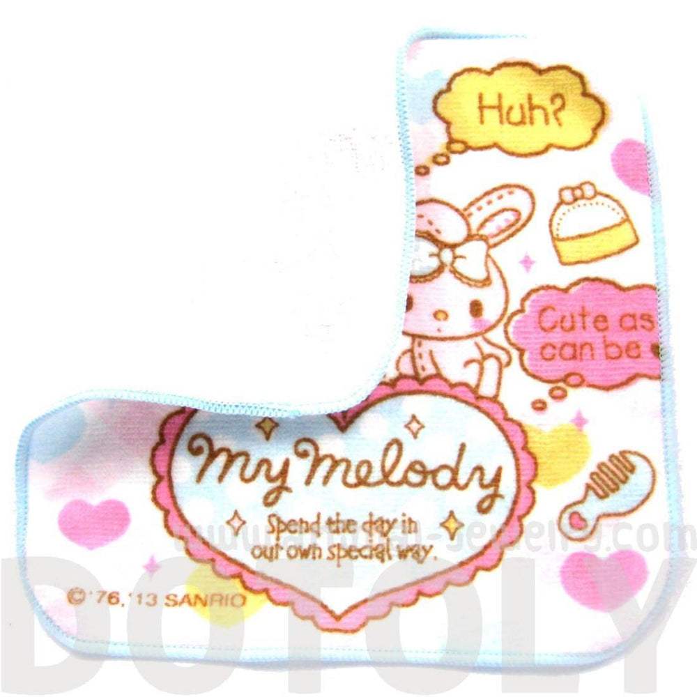 Tiny My Melody Bunny Rabbit And Heart Print Handkerchief Face Towel