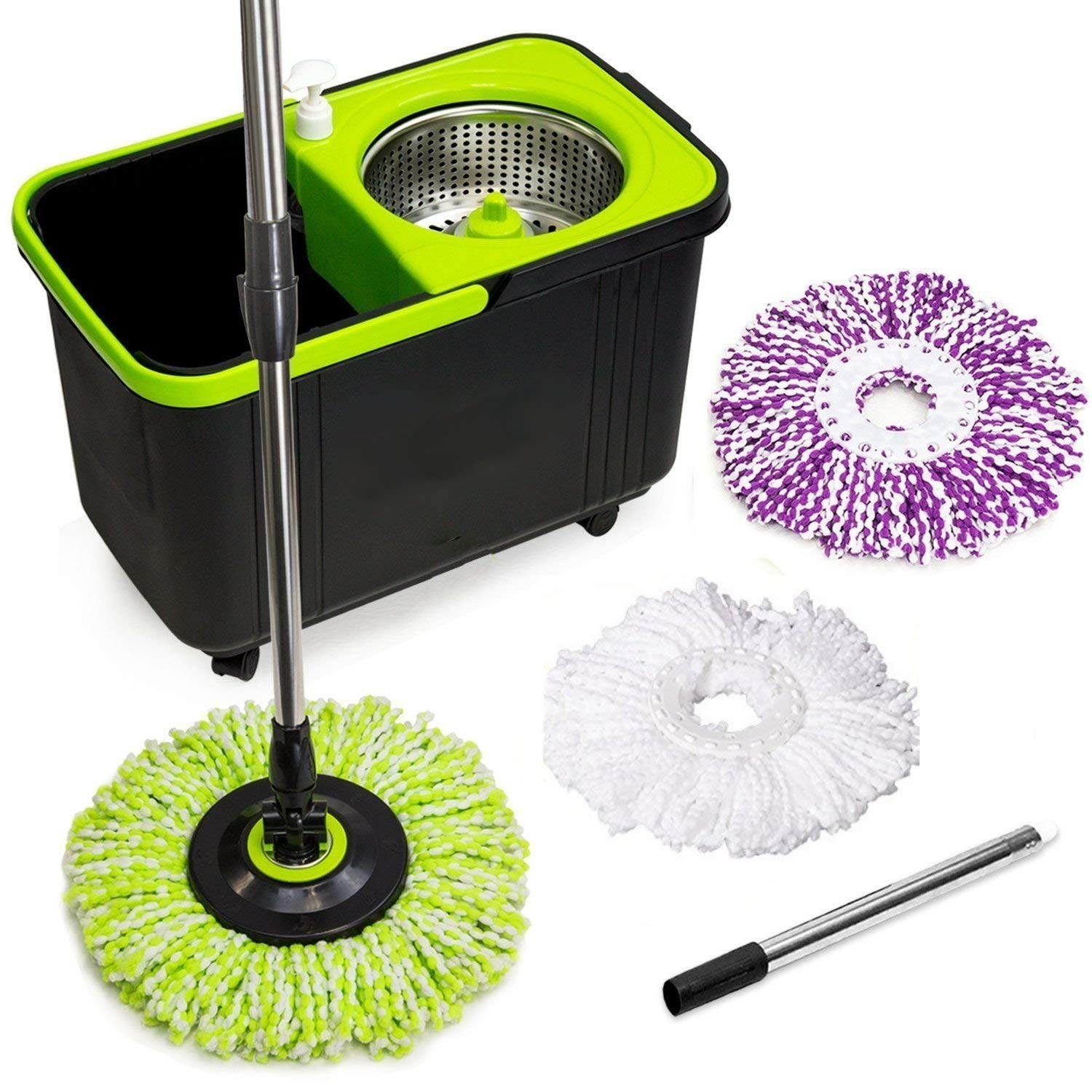 Spin Mop with 3 Mop Head Refills - The Clean Store