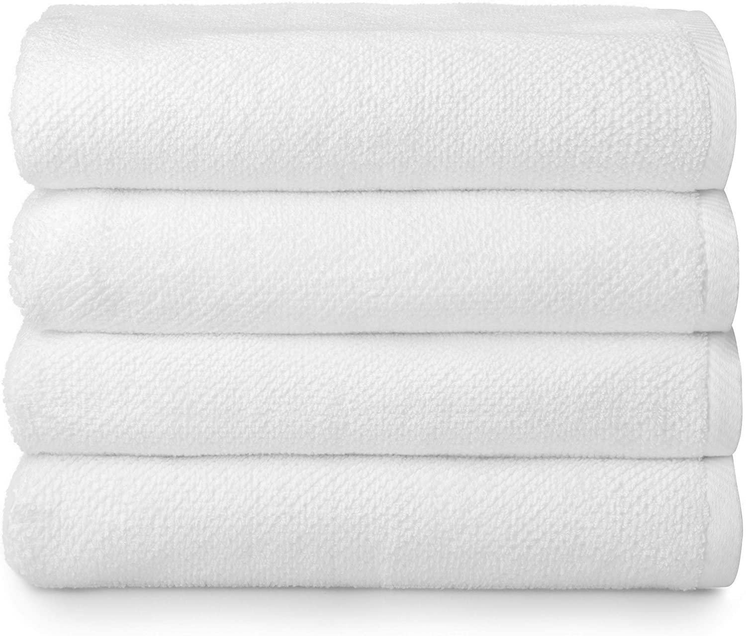 100% Cotton WHITE POPCORN BATH TOWELS - (4 Pack) - The Clean Store