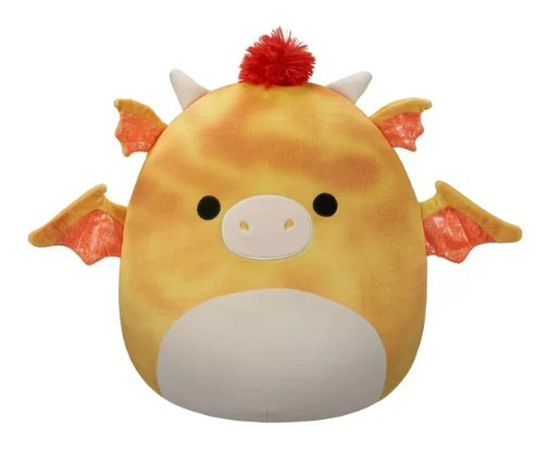 Squishmallows 16" Dieric Yellow Textured Dragon with Red Hair Large Plush
