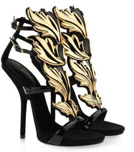 black and gold giuseppe heels