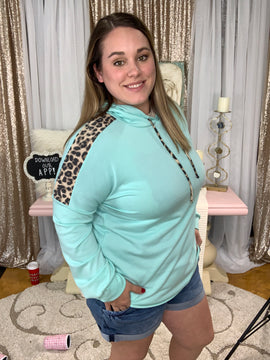 Mint Leopard Hoodie