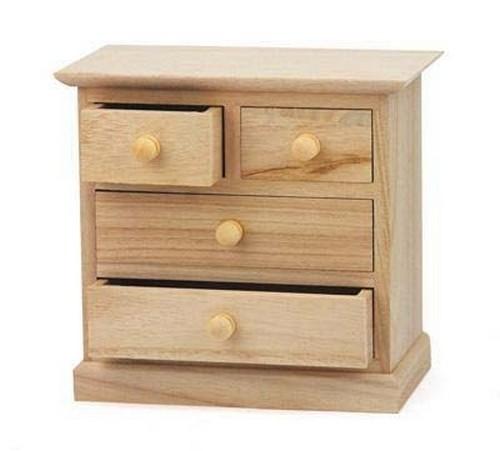 Mini 17 Cm Craft Wooden Jewellery Box Large Small Drawers Paint