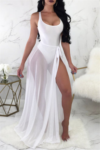 white wedding bathing suit