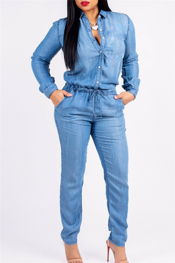 denim plus size jumpsuit