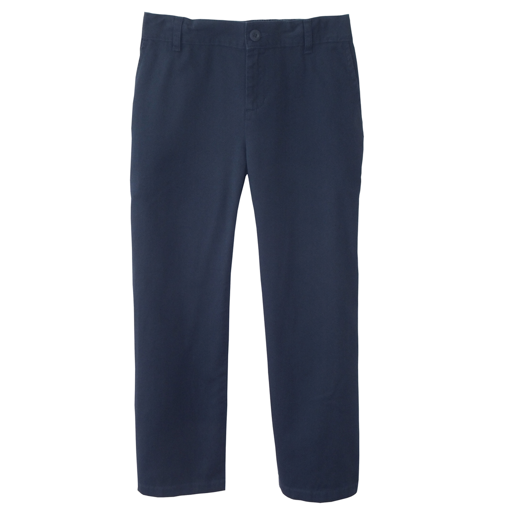 Boys Husky Navy Twill Pants Half Elastic - Uniform Pants – HuskyFashions