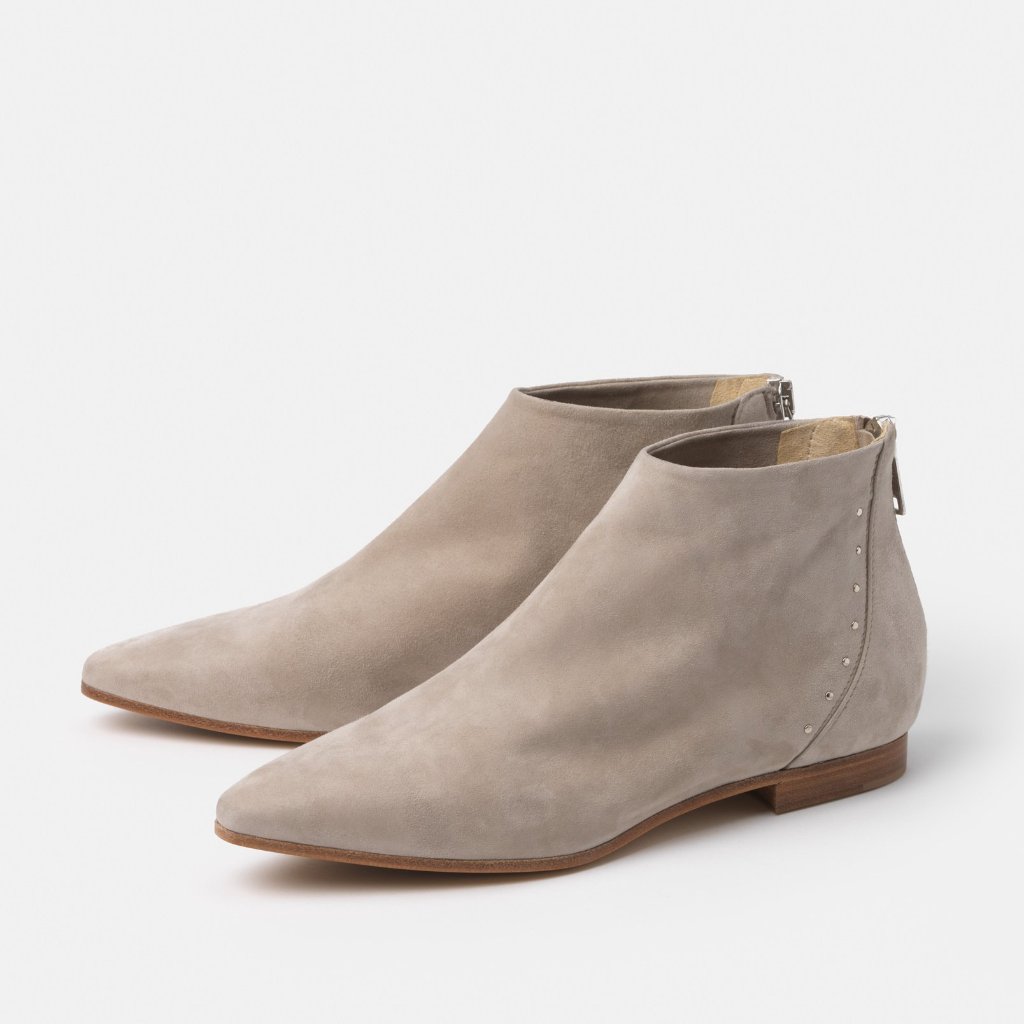 The Beatricia Taupe Suede Flat Bootie 