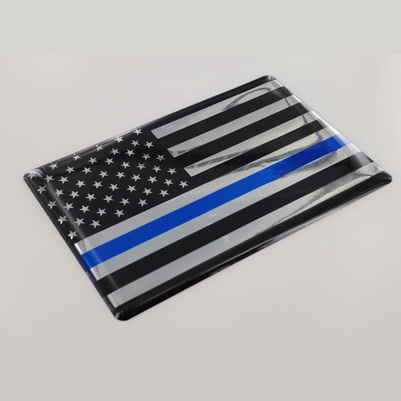 Usa United States Of America Thin Blue Line Flag Car Truck Raised Clear Lens Sticker Decal 3 X 2 3d Lettering Boats Lettering