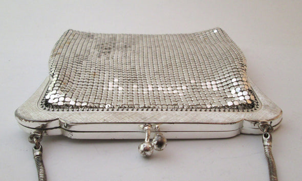 Vintage 1970s Silver Mesh Bag Metallic Purse mini bag, metallic disco purse, small metal chain mail purse, small mesh purse, Oroton bag - Late Boomer Vintage