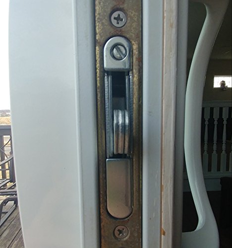 Sliding Door Mortise Lock, 45° Keyway, 3-11/16 In. Spacing, Steel Repl