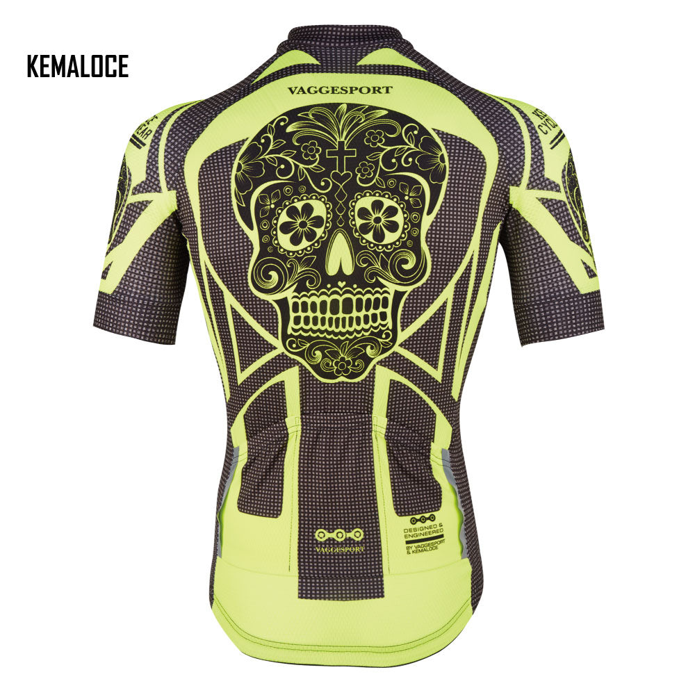 fluorescent yellow cycling jersey