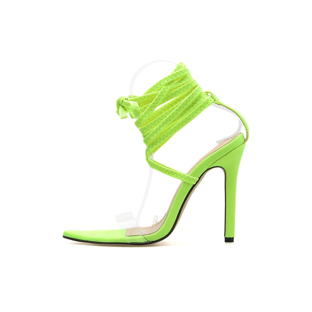 green cross high heels