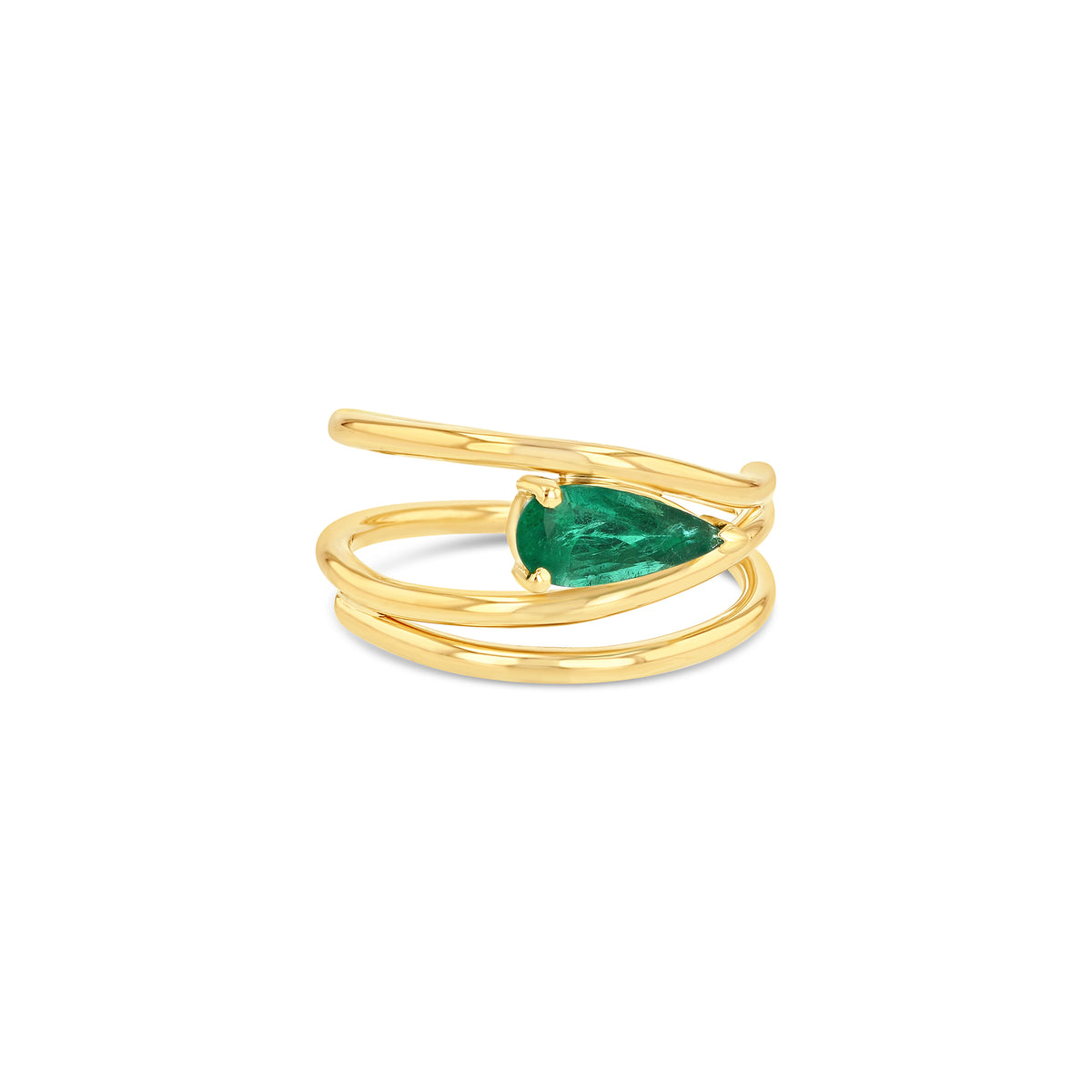 Emerald Pear Helix Ring ( CT)– GRACE LEE