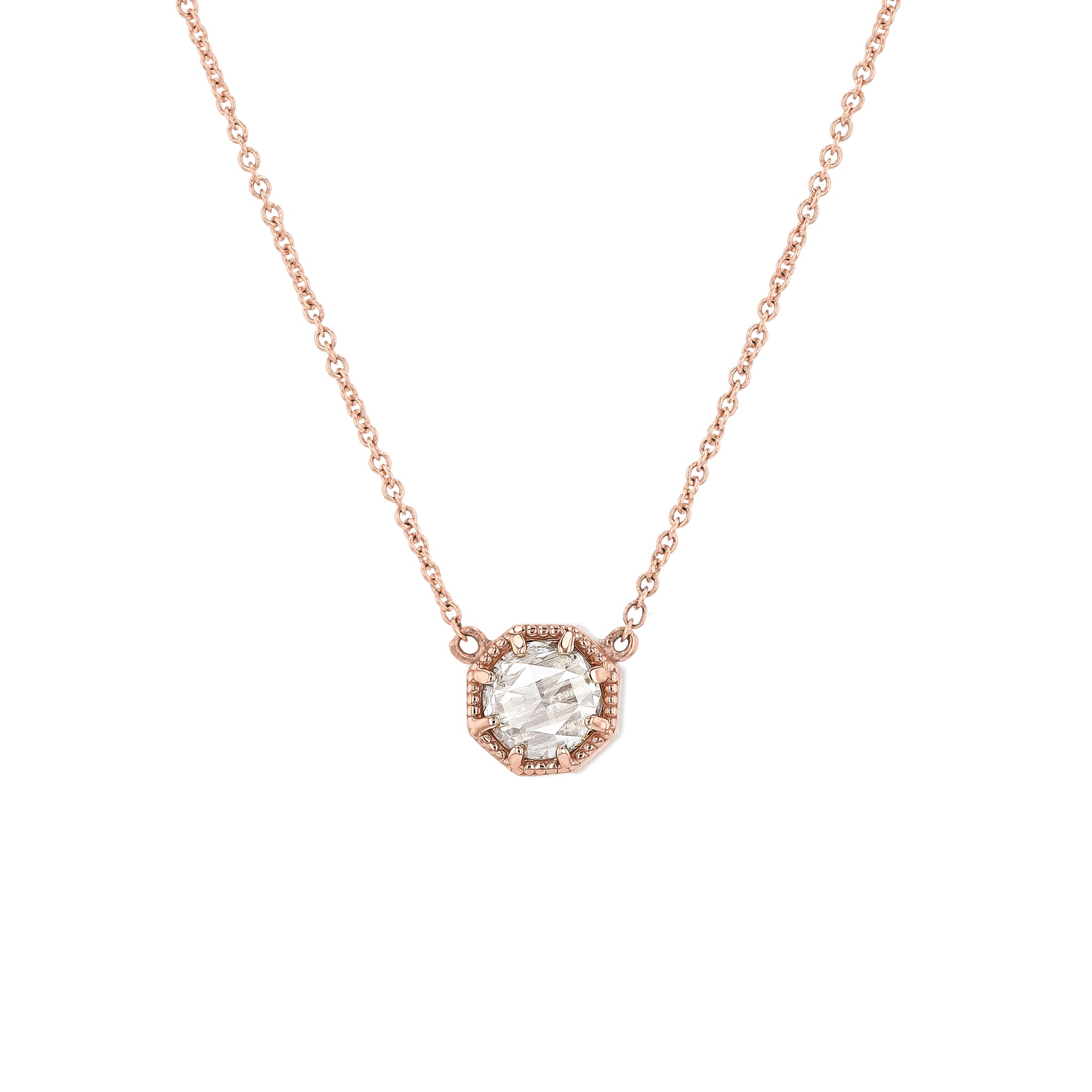 Crown Bezel Diamond Necklace – GRACE LEE