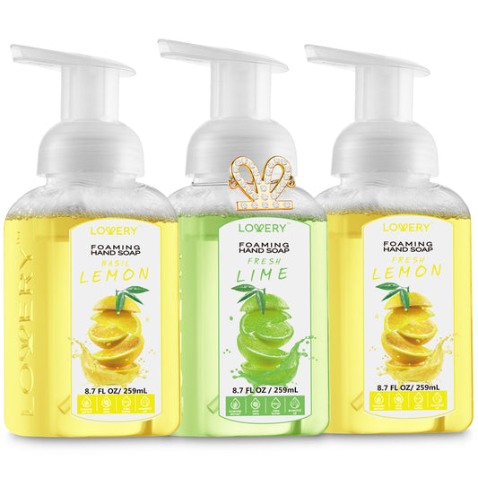 Foaming Hand Soap - Pack of 6 - Moisturizing Hand Soap with Aloe Vera & Essential Oils, Alcohol-Free Hand Wash in Citrus Blend, Lemon, Orange