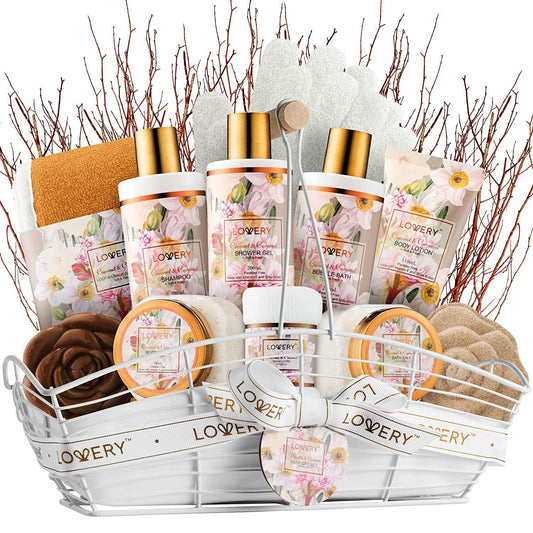 Spa Gifts for Women, Bath and Body Gift Set, Red Rose Gift Basket, 35Piece  Stress Relief