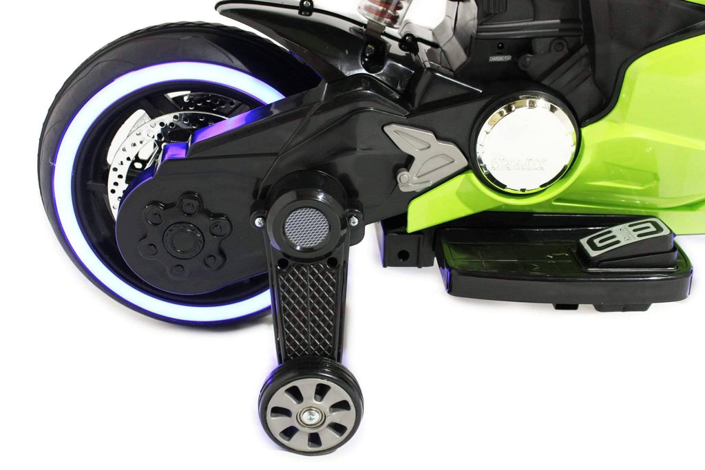 green motorcycle for kids
