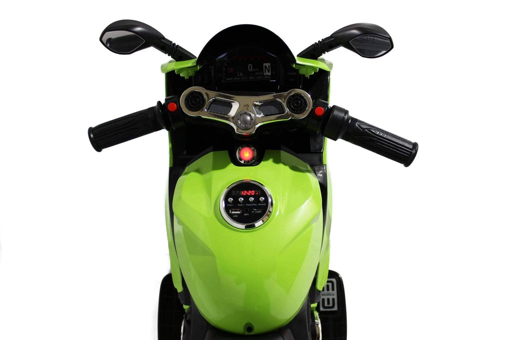 green motorcycle for kids