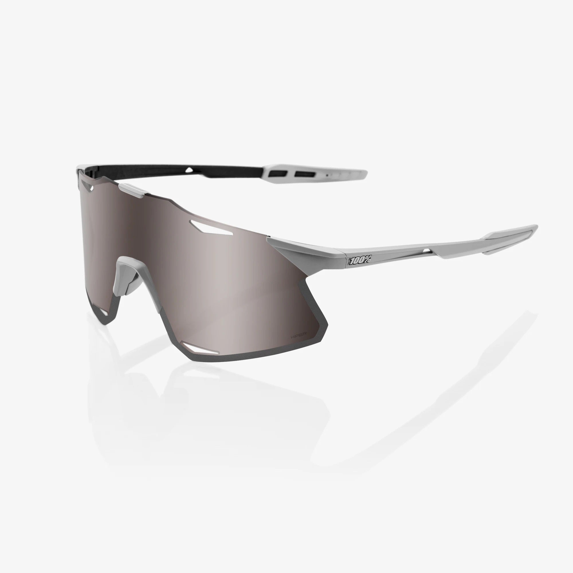 100% Hypercraft Sunglasses - Matte Stone Grey (HiPer Silver Mirror Len ...