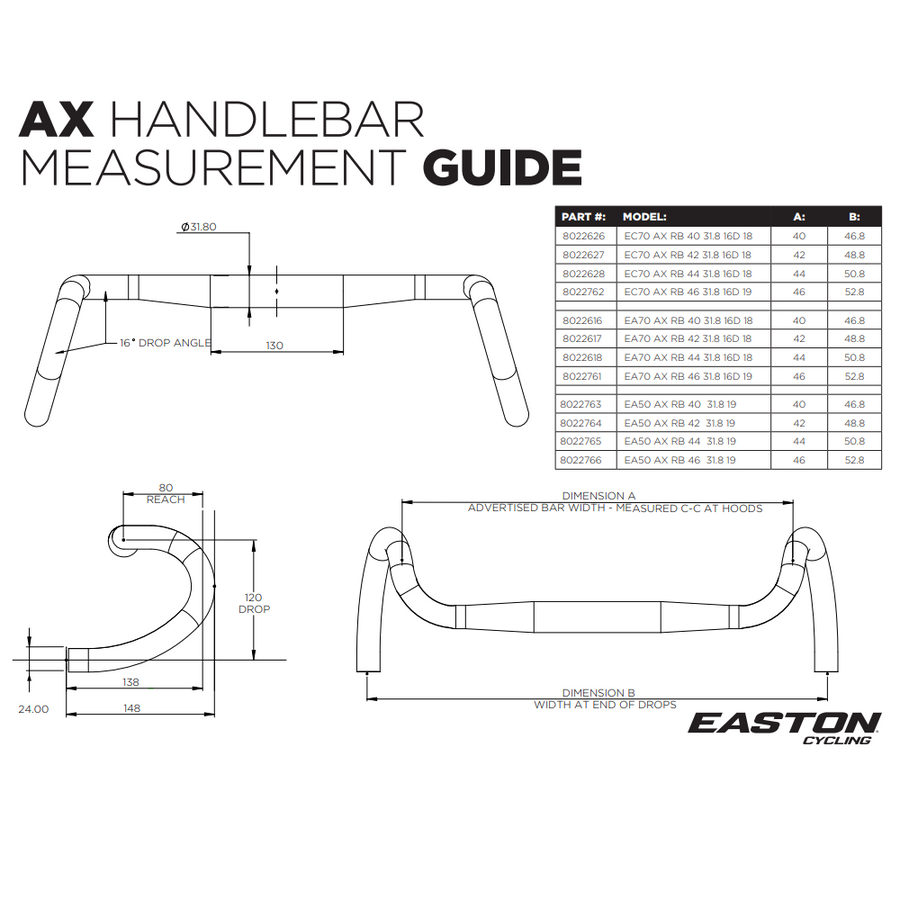 easton ec70 ax carbon handlebar