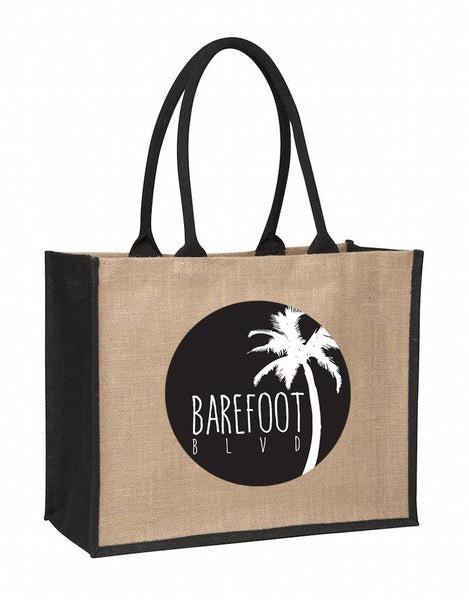 Laminated Jute Supermarket Bag with Black Handles and Gussets – ProBags ...