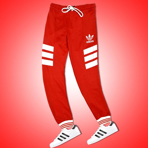 RED 3 STRIPES HEAVY FLEECE TRACK SUIT –