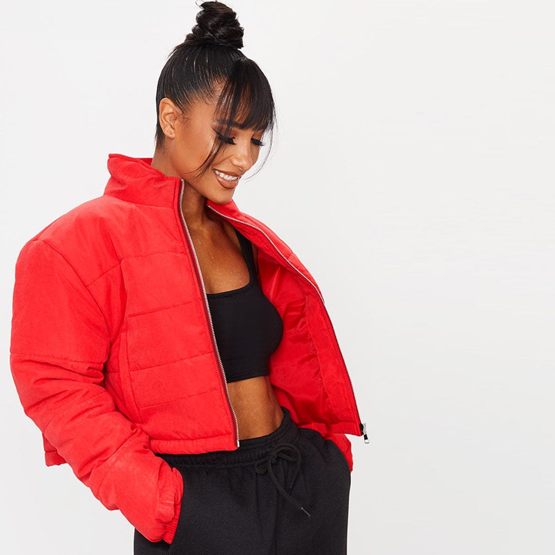 puffer red jacket