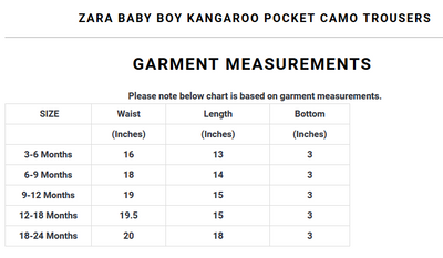 Zara Size Chart Baby