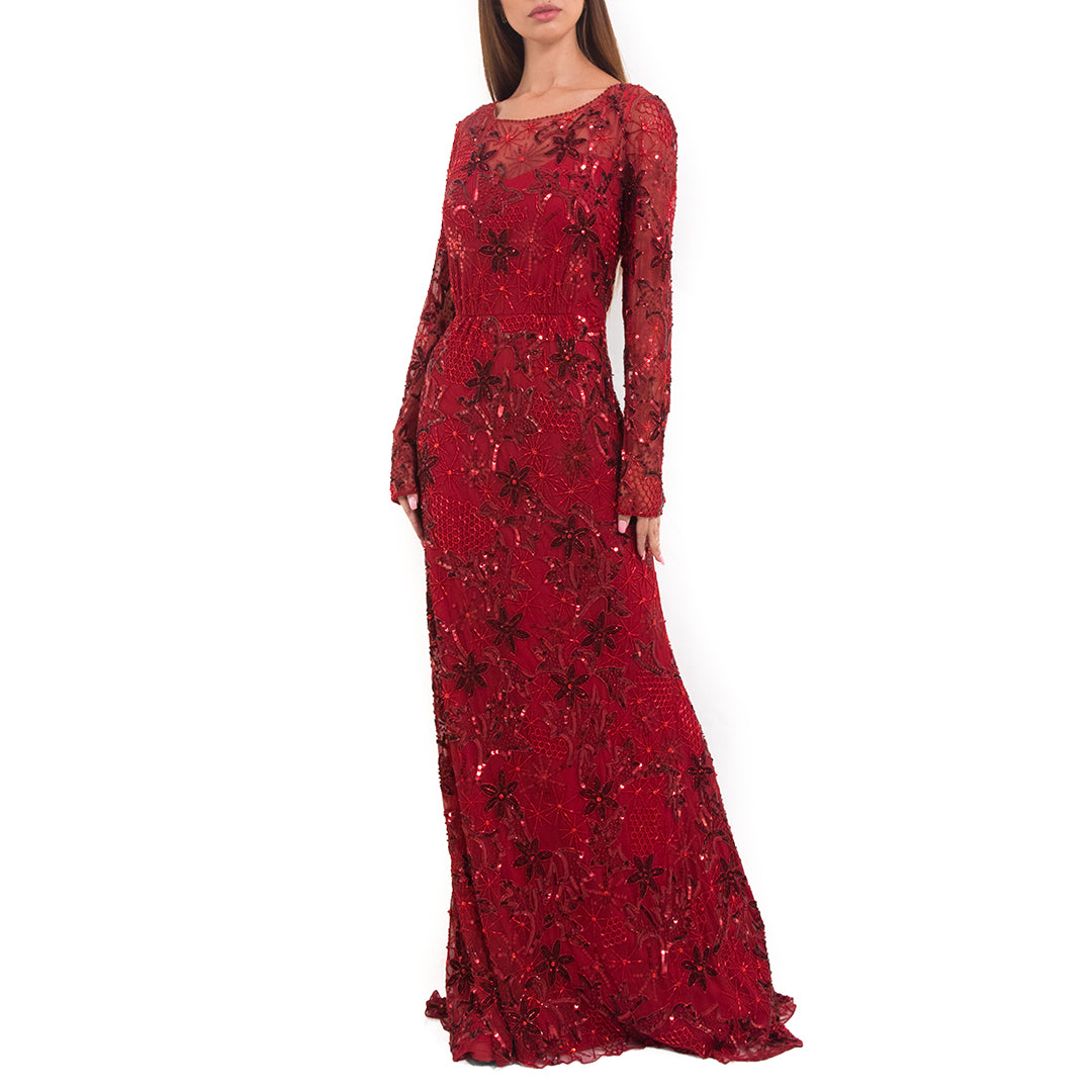 Elodie Floral Sequin Gown