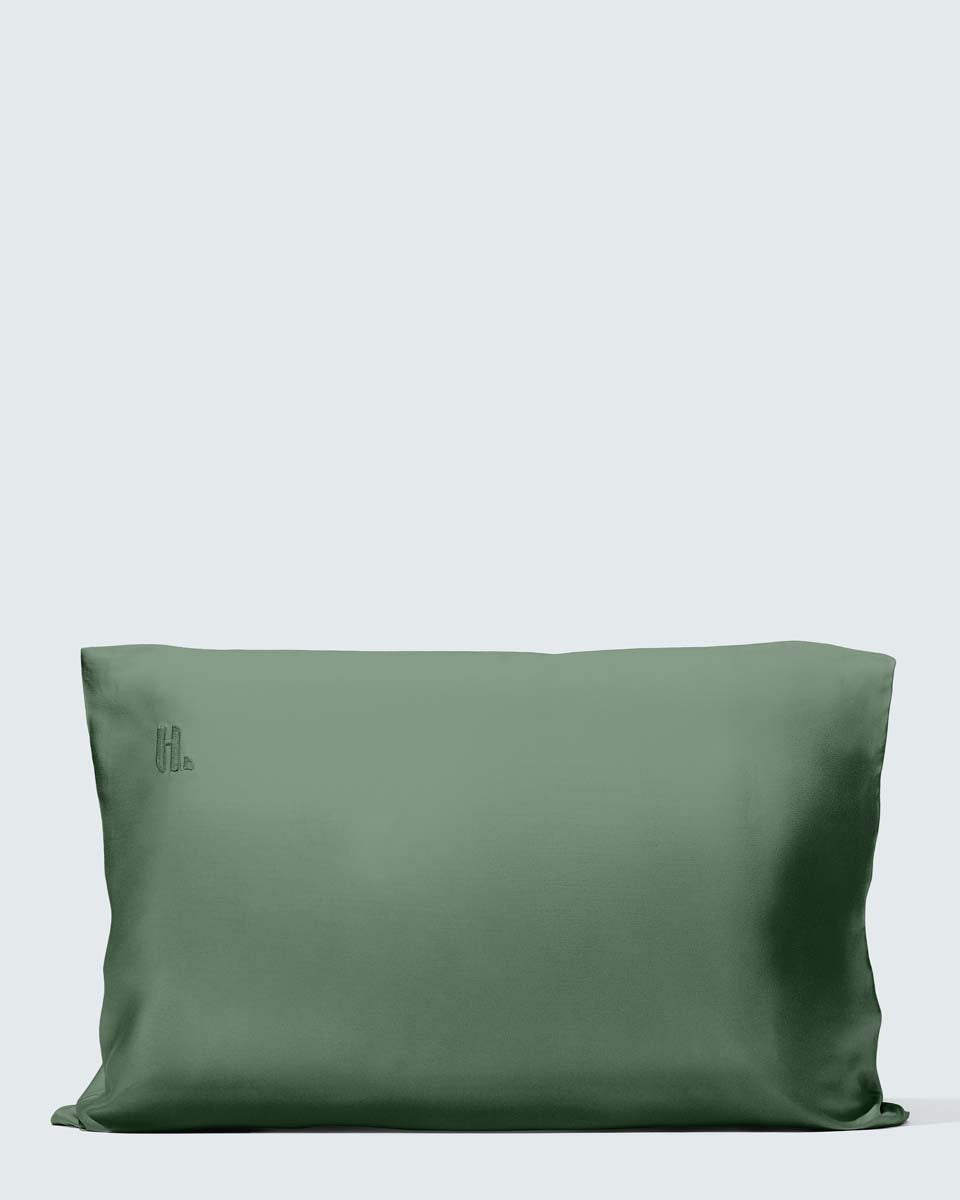 Silky Bamboo Pillowcase, Olive Green - Hairlust Norge product image