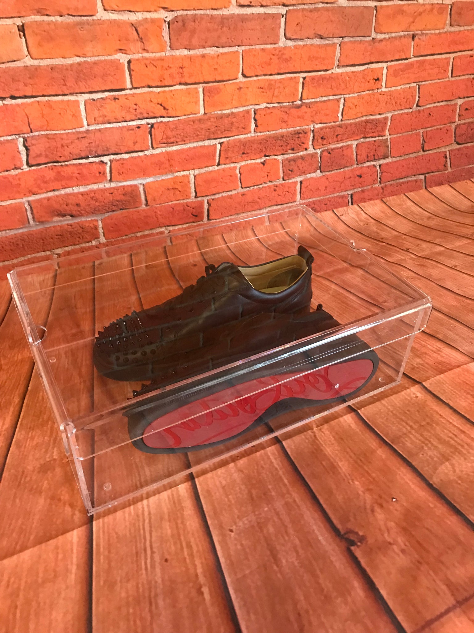 large wooden shoe box