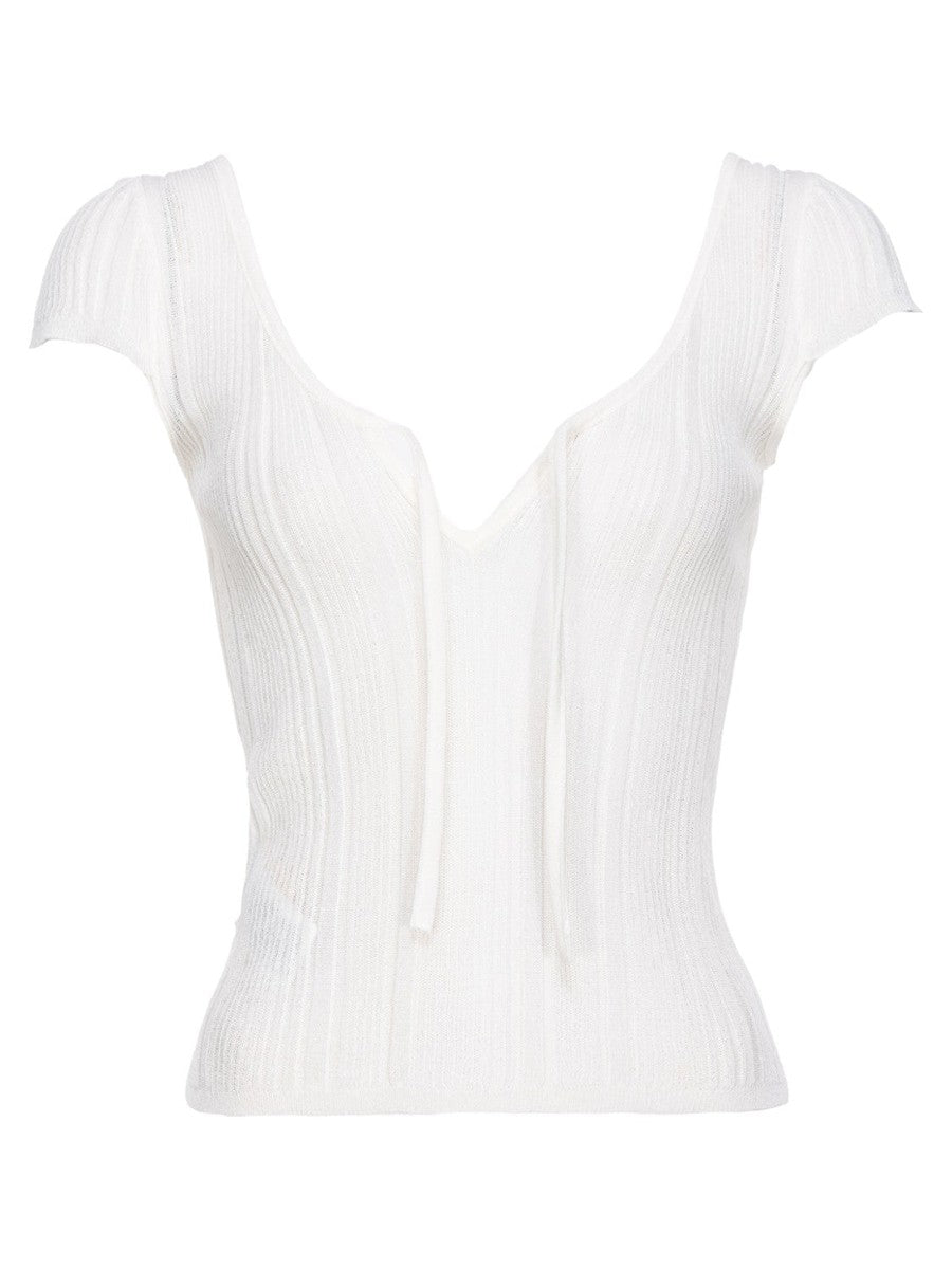 Top Venom con Frange e Cut Out in Maglia a Costine