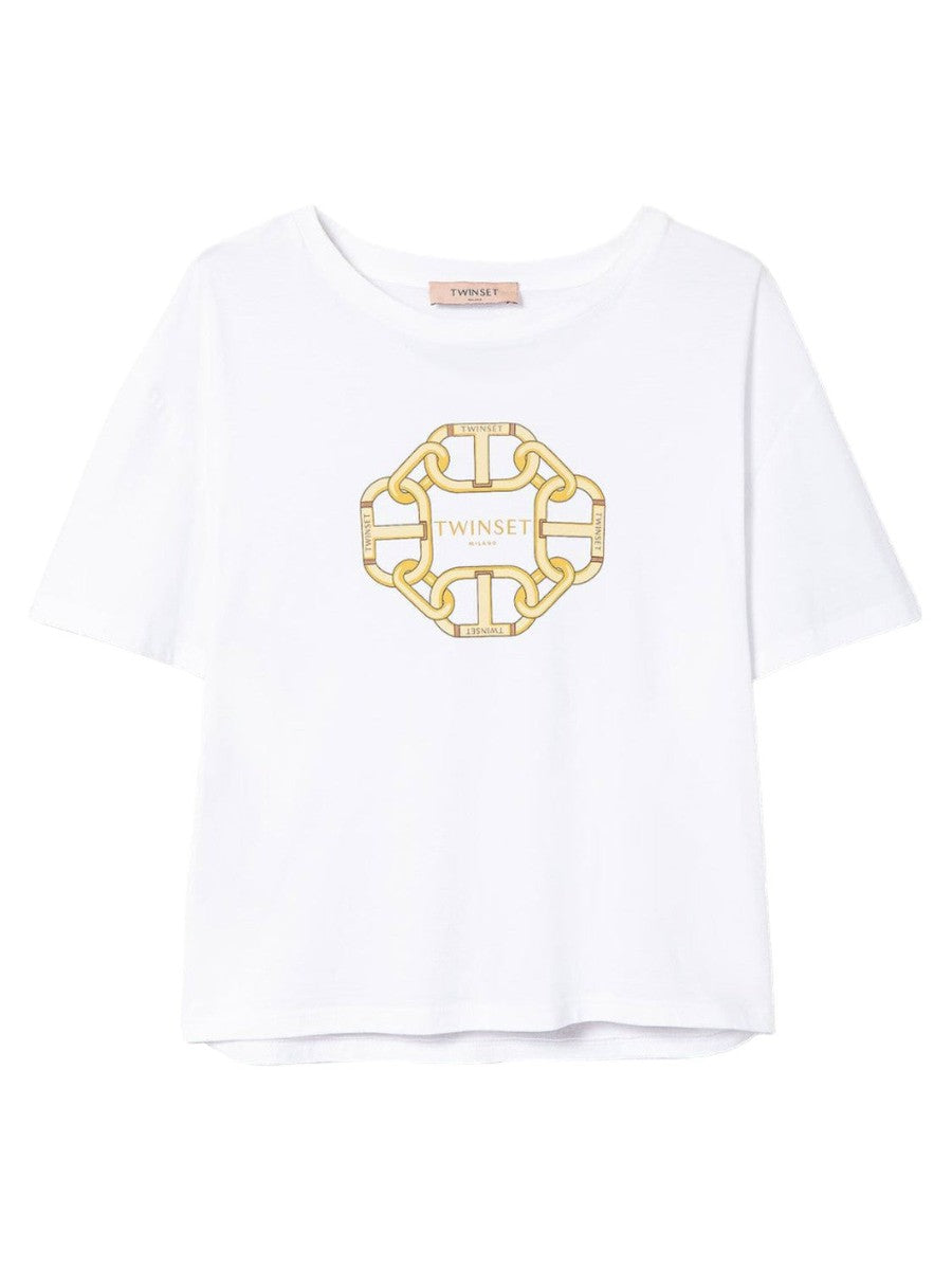 Image of T-shirt con stampa catene e Oval T