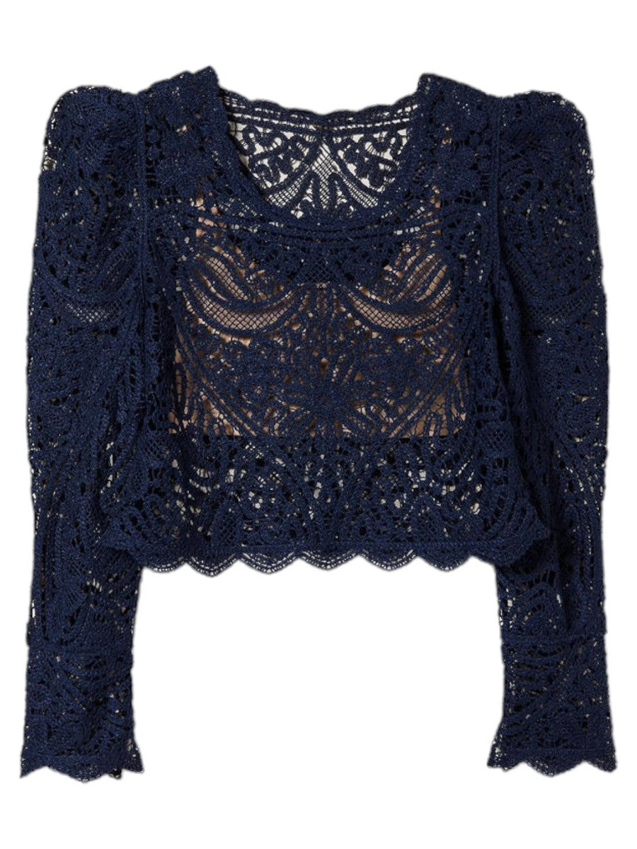 Image of Maglia crochet effetto pizzo