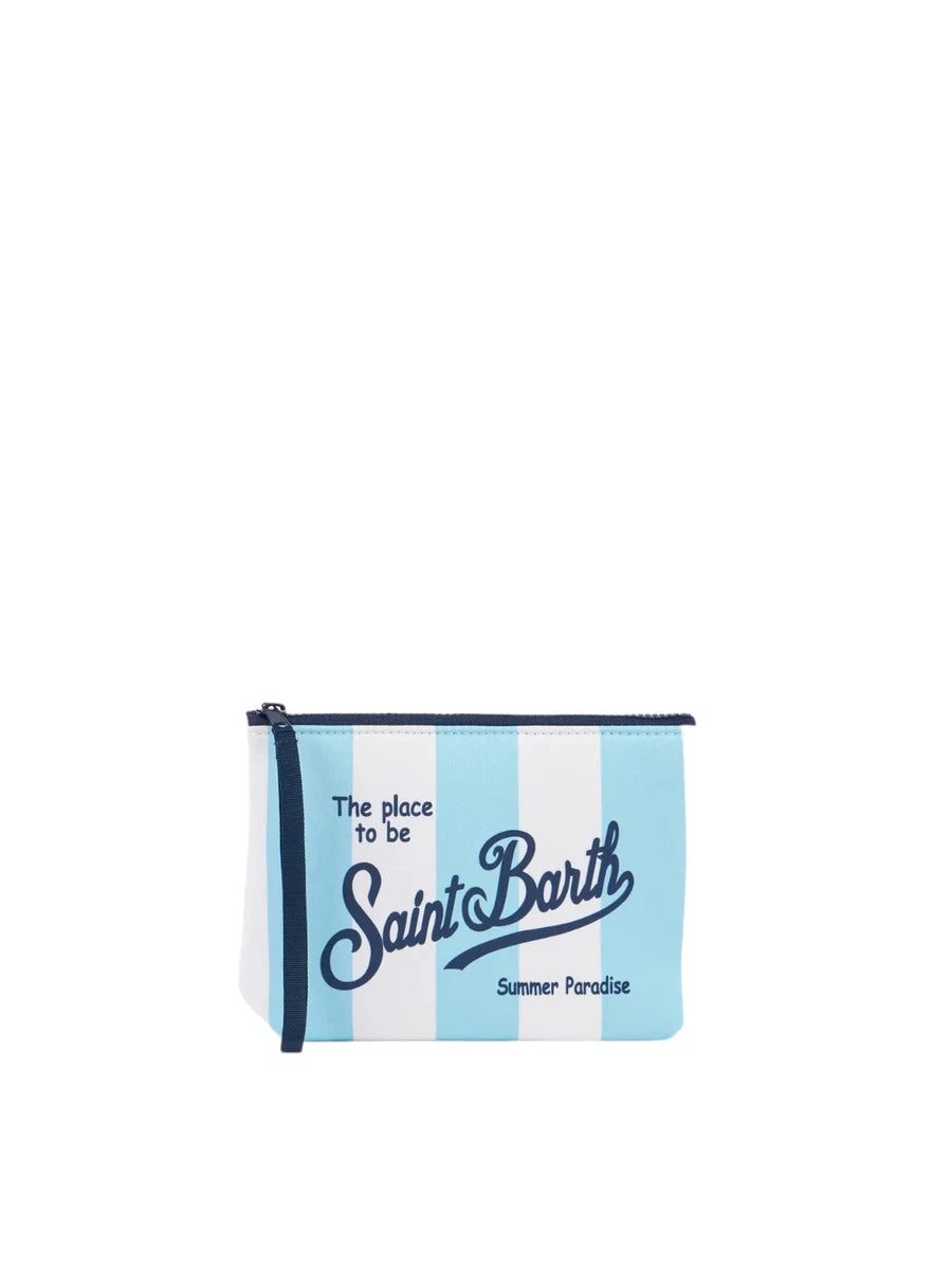 Image of Pochette Aline in scuba a righe azzurre