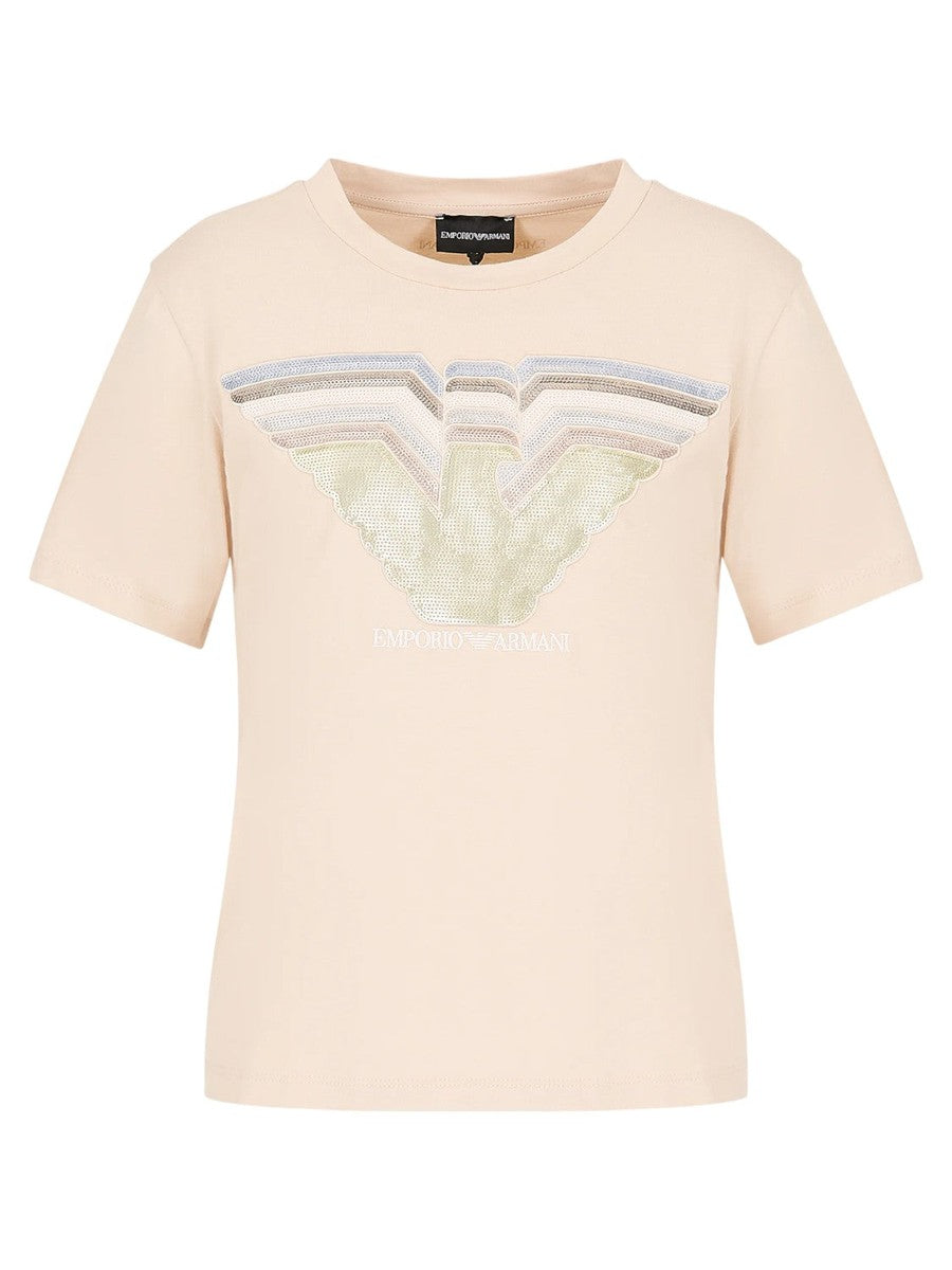 Image of T-Shirt in Cotone Organico con Dettagli Colorati