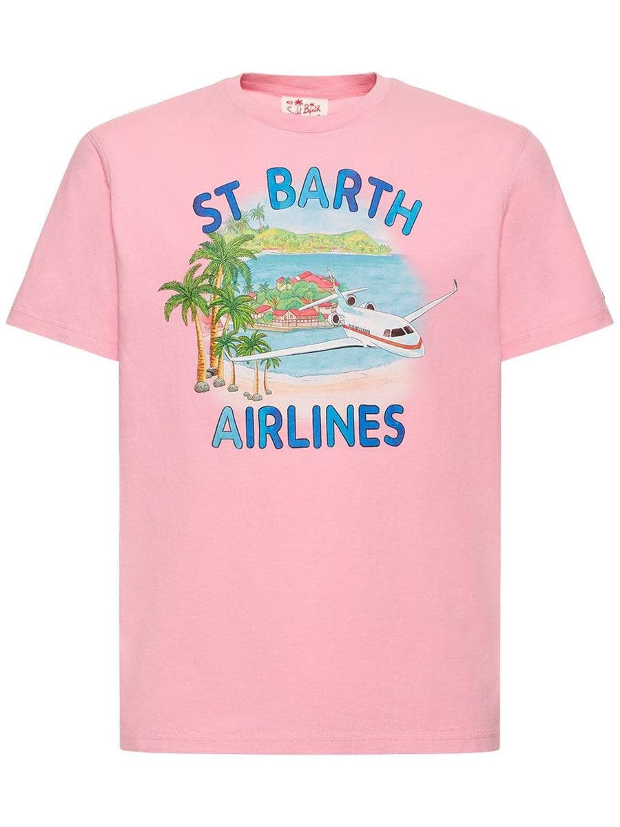 Image of T-shirt in jersey di cotone stampa St. Barth