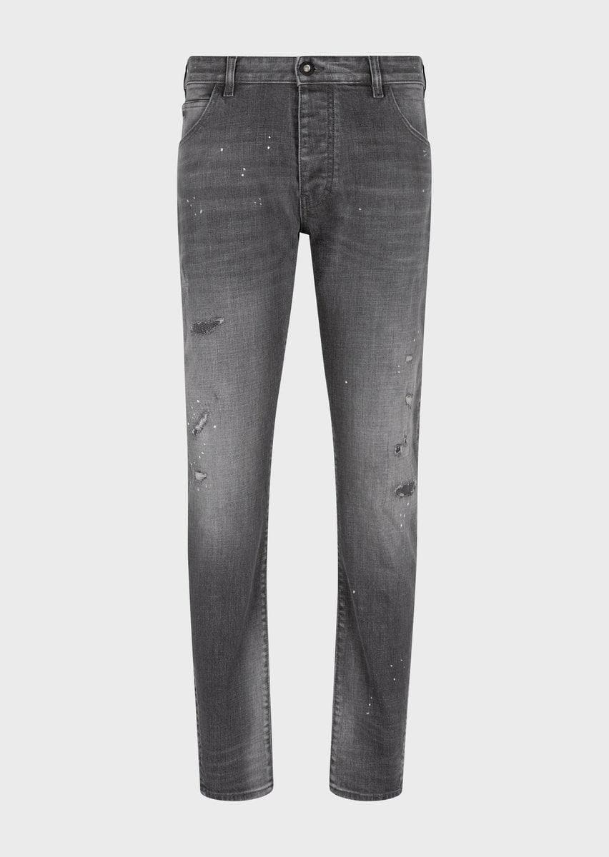 Image of Jeans j09 slim tapered in denim con spots
