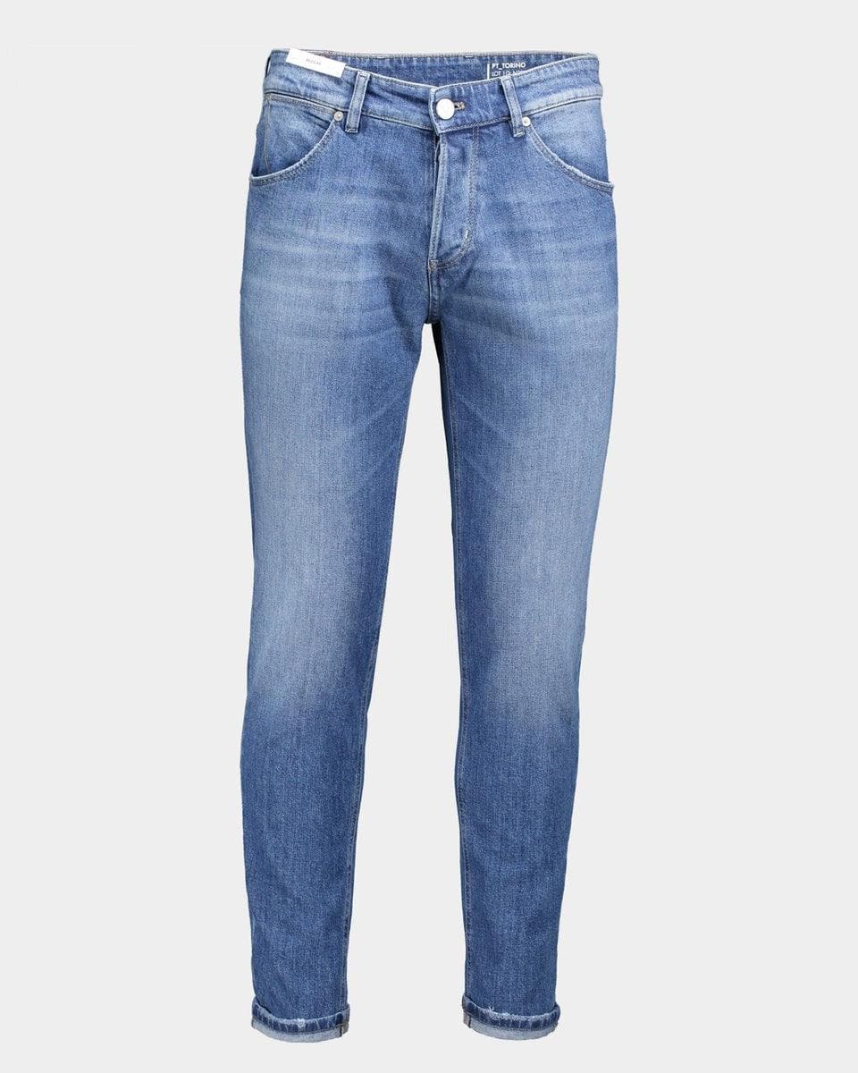 Image of Jeans reggae slim denim azzurro