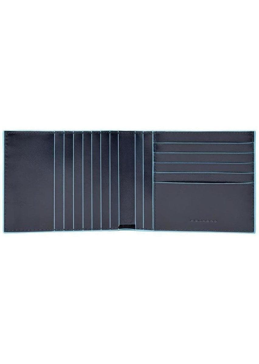 Image of Portafoglio uomo con 12 porta carte di credito blue square