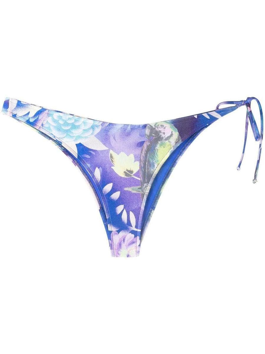 Image of Slip bikini con stampa tropicale