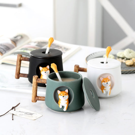 Cute Animal Double Wall Glass Cup By Mochi Mart