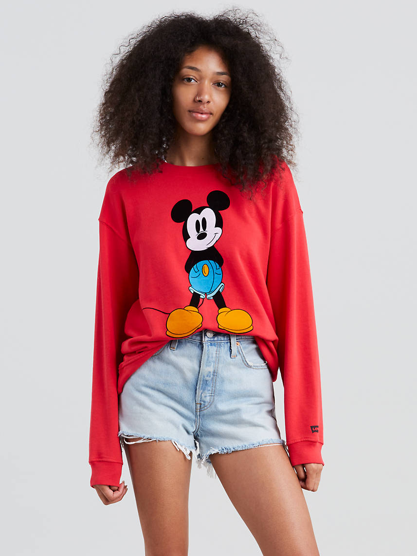 Levi's® x Disney Mickey Mouse Graphic Drop Shoulder Crewneck Sweatshir –  