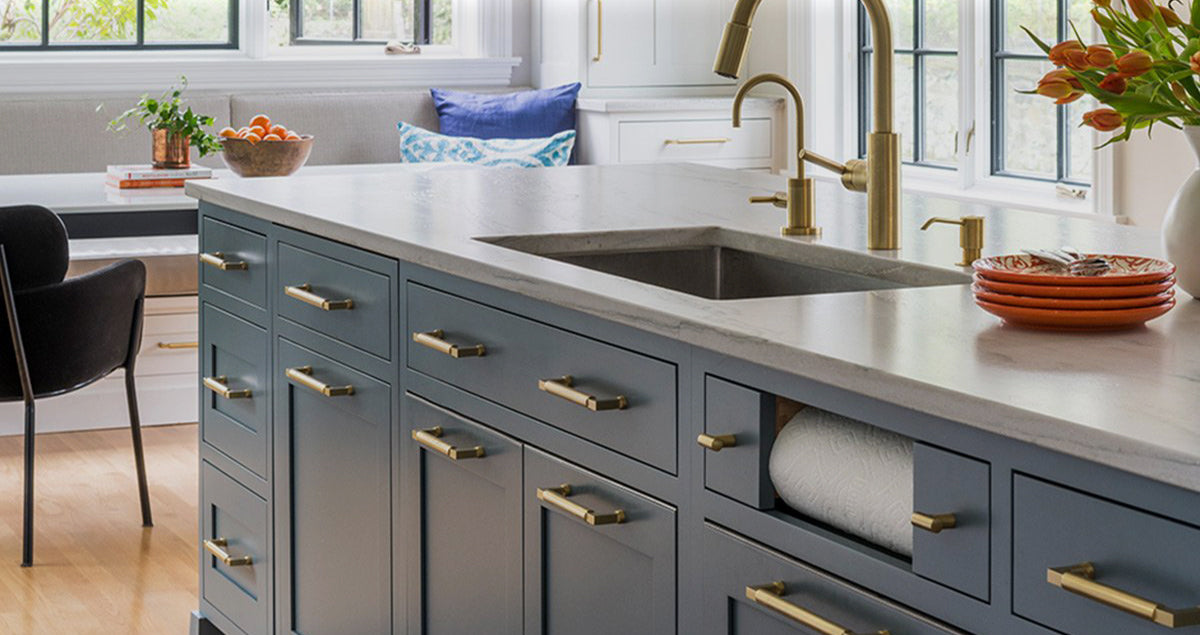 Pullout paper towel drawer  Cottage kitchen renovation, Kitchen sink  design, Kitchen pantry design