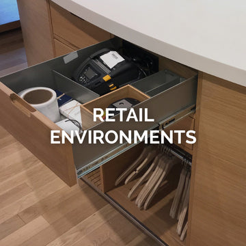 in-drawer outlet solutions for retail environments and cash wraps